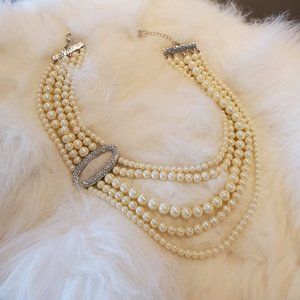 5 Strand Acrylic Pearl Necklace by Park Lane